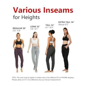 SEVEGO Lightweight Women's 32" Tall Inseam Cotton Soft Jogger with Zipper Pockets Cargo Pants Black Large