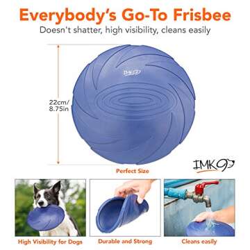 Frisbee Dog Toy - Soft Rubber Dog Frisbee for Large Dogs – Frizbee for Aggressive Play – Heavy D...