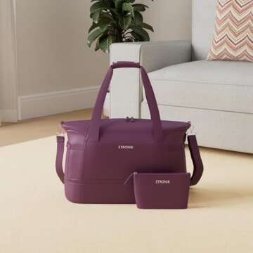 ETRONIK Gym Bag for Women, Travel Duffel Bag with USB Charging Port, Weekender Overnight Bag with We...