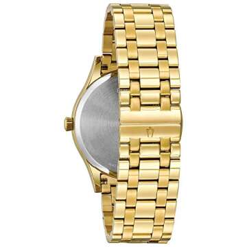Bulova Men's Classic 3-Hand Gold Tone Watch with Diamonds
