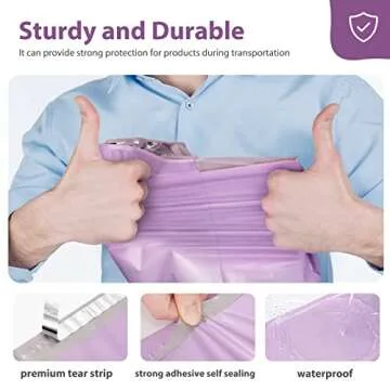 Fuxury Poly Mailers 10x13 Inch 100 Pcs, Waterproof Shipping Bags for Clothing, Strong Adhesive Shipping Envelopes for Small Business Suppliers, Self Seal Mailers Poly Bags Mailing Envelopes Purple