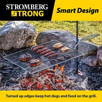 Stromberg Carlson Stake & Grill, Camping Grill, Open Fire Cooking Equipment, Fire Pit Accessories, C...