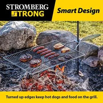 Stromberg Carlson Stake & Grill, Camping Grill, Open Fire Cooking Equipment, Fire Pit Accessories, C...