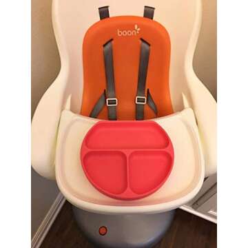 Silicone Suction Plates for Babies, Stick to High Chair Trays and Table, Divided Baby Dishes, Perfect Kids Plates, BPA Free