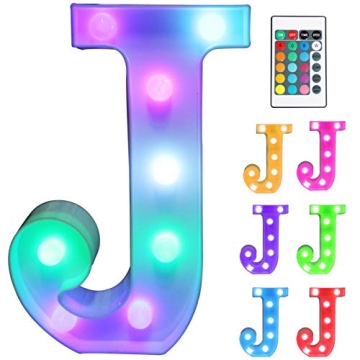 Pooqla Colorful LED Marquee Lights with Remote – Light Up Signs – Party Bar Letters with Lights ...