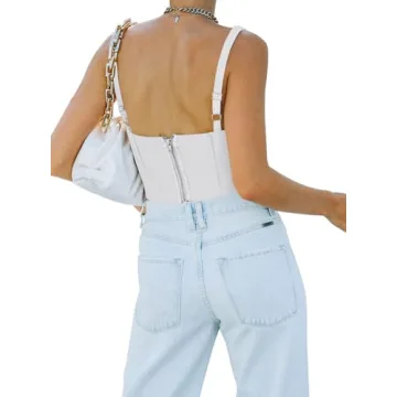Stylish REORIA Corset Crop Top for Summer Nights