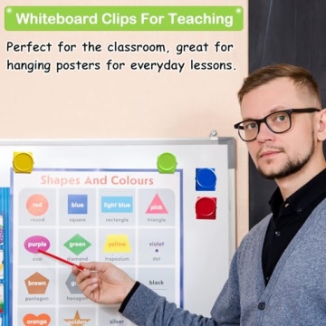 BamLue 12 Pieces Fridge Magnet Clips Plastic Box, Refrigerator Whiteboard Wall Fridge Memo Note Paper Clips, Color Heavy Duty Magnetic Clip for Photos, Pictures, Papers- Home & Office & Teaching