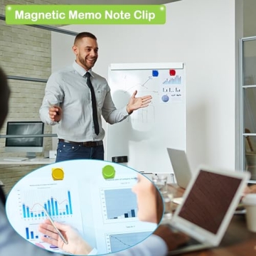 BamLue 12 Pieces Fridge Magnet Clips Plastic Box, Refrigerator Whiteboard Wall Fridge Memo Note Paper Clips, Color Heavy Duty Magnetic Clip for Photos, Pictures, Papers- Home & Office & Teaching