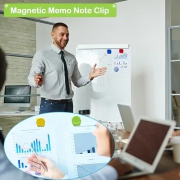 BamLue 12 Pieces Fridge Magnet Clips Plastic Box, Refrigerator Whiteboard Wall Fridge Memo Note Paper Clips, Color Heavy Duty Magnetic Clip for Photos, Pictures, Papers- Home & Office & Teaching