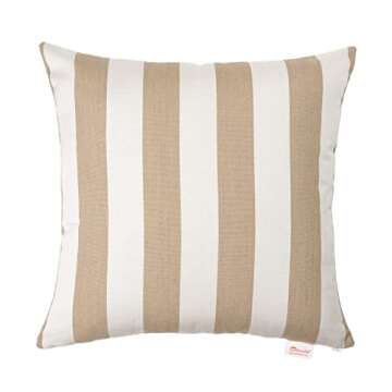Austin Horn Classics Sunbrella Maxim Heather Beige Stripe Pillow Set, Decorative Pillows, Living Roo...
