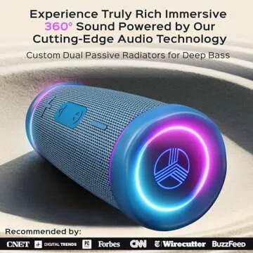 TREBLAB HD77 Portable Bluetooth Speaker - 360° Powerful Sound & Bass