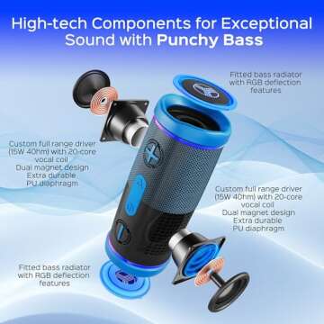 TREBLAB HD77 Bluetooth Speaker - 360° Surround Sound