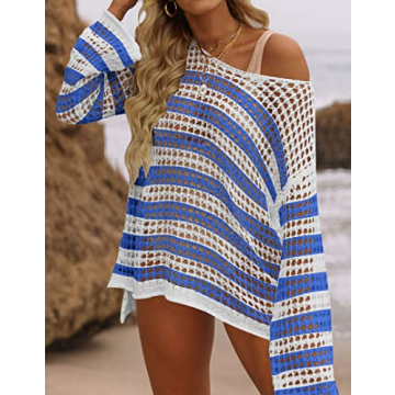 ZESICA Women's Hollow Out Beach Cover Up in Cobalt