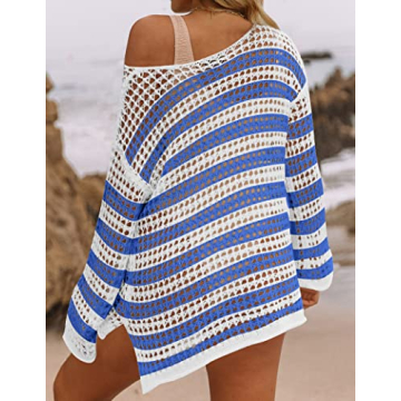 ZESICA Women's Hollow Out Beach Cover Up in Cobalt