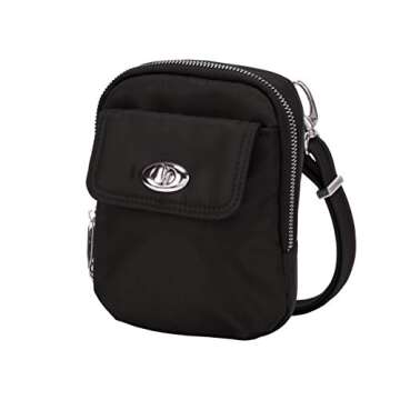 Travelon Anti-Theft Tailored Crossbody Phone Pouch, Onyx