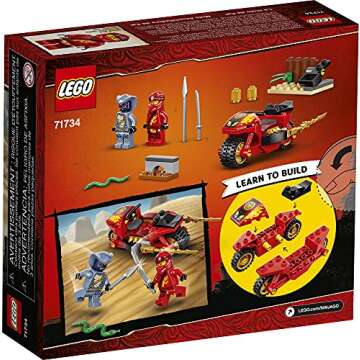 LEGO NINJAGO Legacy Kai’s Blade Cycle 71734 Ninja Motorcycle Playset Building Kit, Featuring NINJAGO Kai and a Snake; New 2021 (54 Pieces)