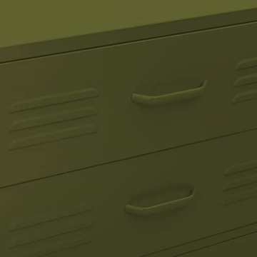 FAMIROSA Adjustable Olive Green Metal Storage Cabinet