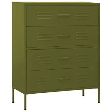 FAMIROSA Adjustable Olive Green Metal Storage Cabinet