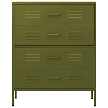 FAMIROSA Adjustable Olive Green Metal Storage Cabinet