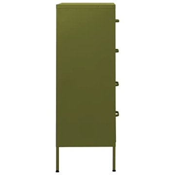 FAMIROSA Adjustable Olive Green Metal Storage Cabinet