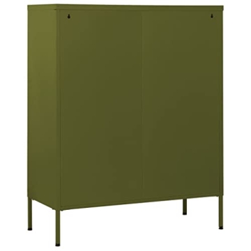 FAMIROSA Adjustable Olive Green Metal Storage Cabinet