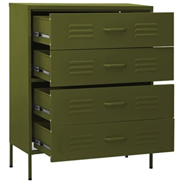 FAMIROSA Adjustable Olive Green Metal Storage Cabinet