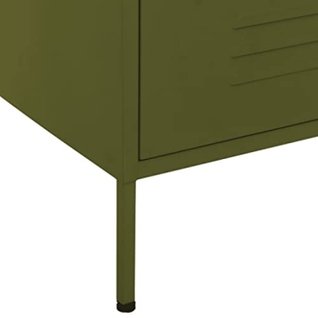 FAMIROSA Adjustable Olive Green Metal Storage Cabinet