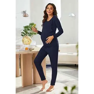 Ekouaer Soft Nursing Pajama Set for Moms and Moms-to-Be