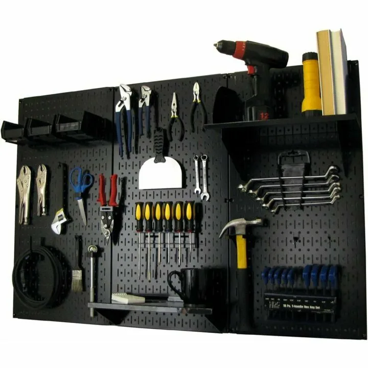 Wall Control 4 ft Metal Pegboard Organizer Kit