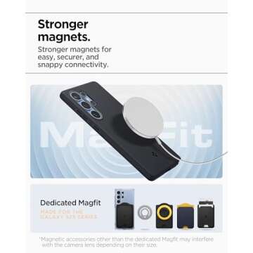 Spigen Nano Pop MagFit Designed for Galaxy S25 Ultra Case [Fast Wireless Charging/Magnet for Galaxy] (2025) - Black Sesame