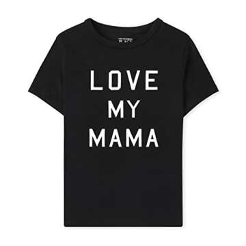 The Children's Place Unisex Baby and Toddler Short Sleeve Family Graphic T-Shirts, Love My Mama Sing...