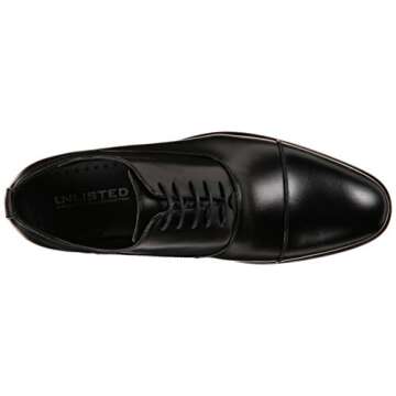 Kenneth Cole UNLISTED Men's Half Time Oxford, Black Saffiano, 10 M US