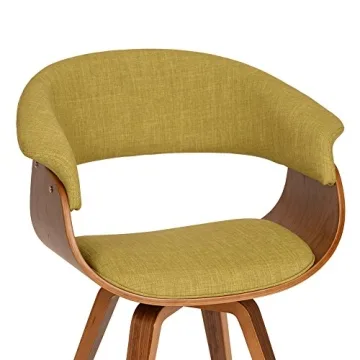 Armen Living Summer Chair in Green Fabric and Walnut Finish