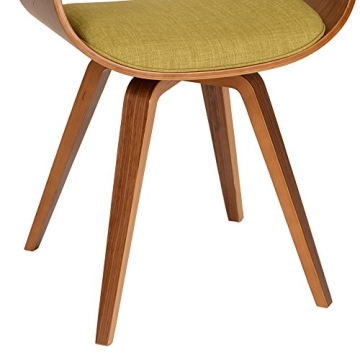 Armen Living Summer Chair in Green Fabric and Walnut Finish