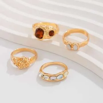 Sora Tuki Chunky Gold Rings - Stackable & Adjustable Jewelry