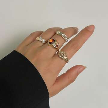 Sora Tuki Chunky Gold Rings - Stackable & Adjustable Jewelry