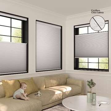 HOTSOON No Drill Blackout Cellular Shades for Windows