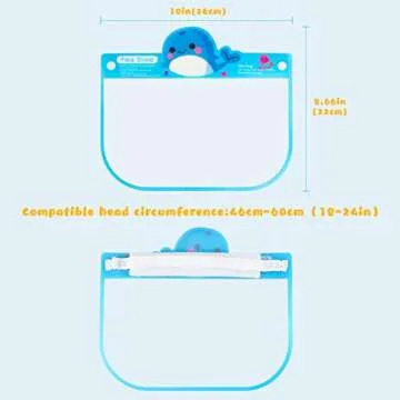 10PCS Kids' Reusable Safety Face Shields - Stylish Protection