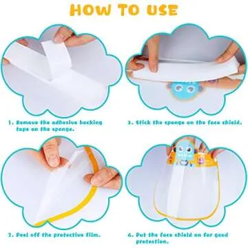 10PCS Kids' Reusable Safety Face Shields - Stylish Protection