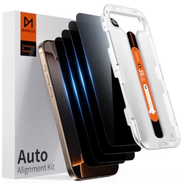 DIMONCOAT 4-PACK Privacy Screen Protector Compatible with iPhone 16 Pro Max [Auto Alignment Kit] [10...