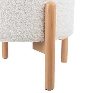 Stylish Round Sherpa Ottoman with Storage and Style