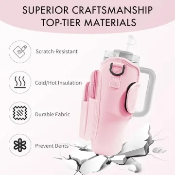 JEBEALUO Water Bottle Carrier Bag with Pockets for Phones