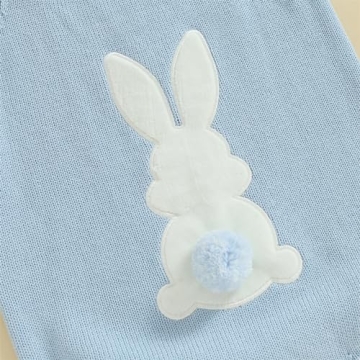 Cute woshilaocai Bunny Sleeveless Easter Romper for Infants