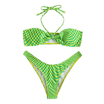 Stylish SOLY HUX Women's Criss Cross Halter Bikini Swimsuit