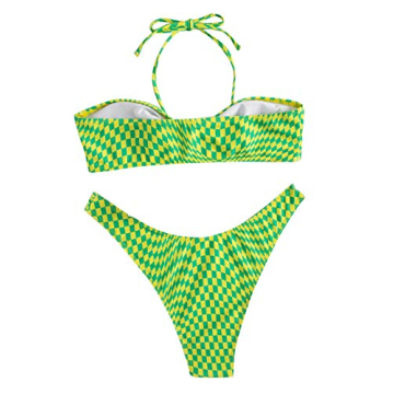 Stylish SOLY HUX Women's Criss Cross Halter Bikini Swimsuit