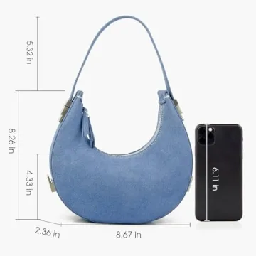 Stylish DONNAIN Denim Suede Hobo Handbag for Women