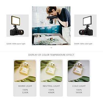 Switti S20 Camera Light, LED Light Mounted on DSLR Cameras/Camcorder, Portable Video Light Panel for...