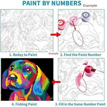 Elftoyer Paint by Numbers - Colorful Dog DIY Art Kit