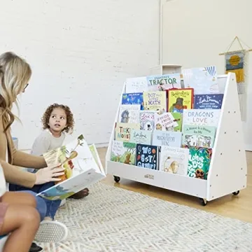 ECR4Kids Double-Sided Mobile Bookcase for Kids
