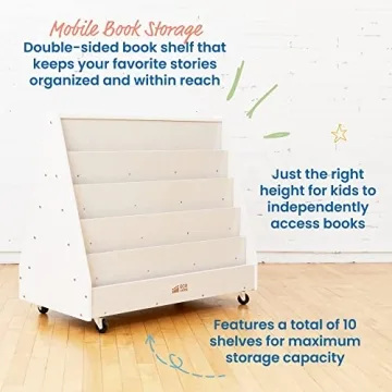 ECR4Kids Double-Sided Mobile Bookcase for Kids